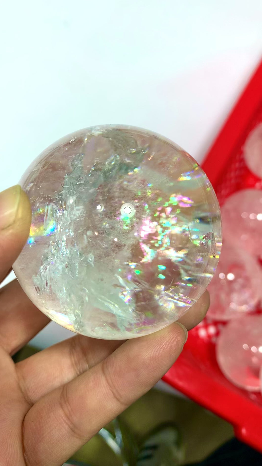 Wholesale 5 kg，rainbow clear quartz sphere